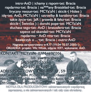 2005 - BRATSKLAD - Bratosfera Rap Darmo (back)
